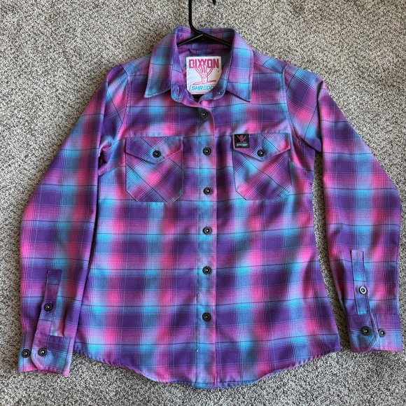 DIXXON Tops - DIXXON x Shreddy Limited Edition Plaid Shirt Womens Purple and Pink